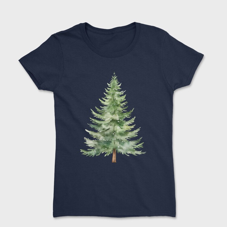 Watercolor Fir Tree, Tricou Femei