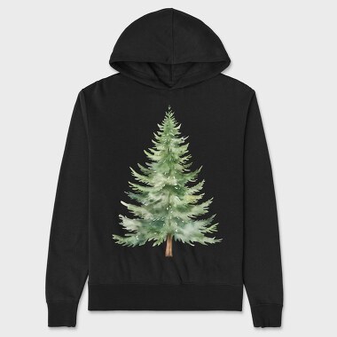 Watercolor Fir Tree, Hanorac Oversize Barbati (Unisex)