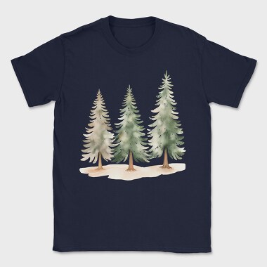 Watercolor Fir Trees, Tricou Barbati (Unisex)