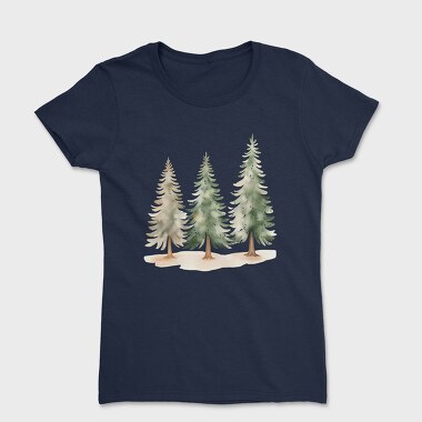 Watercolor Fir Trees, Tricou Femei