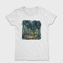 Watercolor Fireflies Forest, Tricou Femei