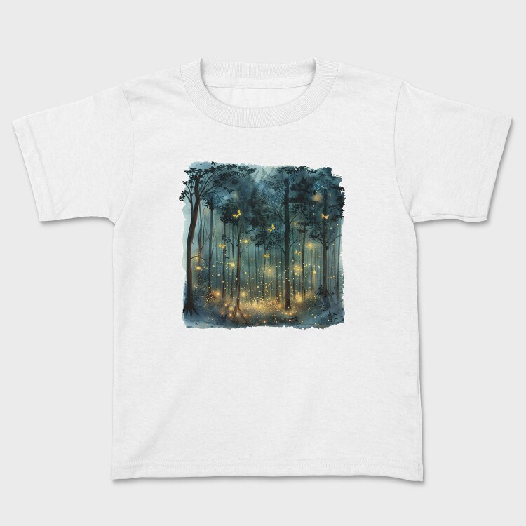 Watercolor Fireflies Forest, Tricou Copii
