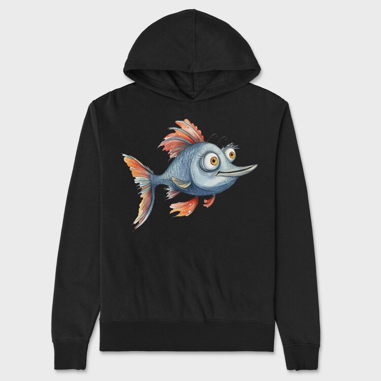 Watercolor Fish Fantasy, Hanorac Oversize Barbati (Unisex)
