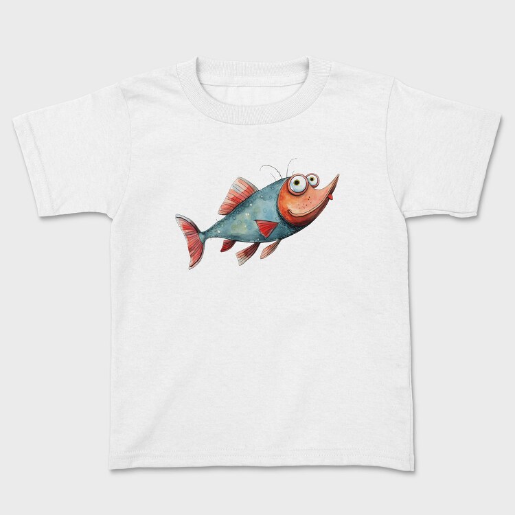 Watercolor Fish Funny, Tricou Copii