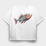Watercolor Fish Funny, Tricou Oversize Barbati (Unisex)