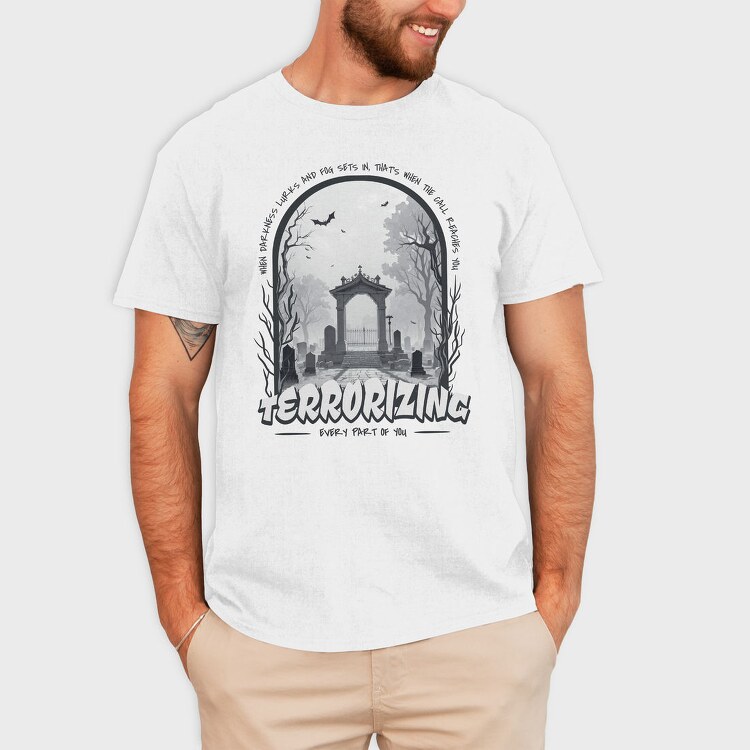 Terrorizing Graveyard When The Darkness, Tricou Barbati (Unisex)