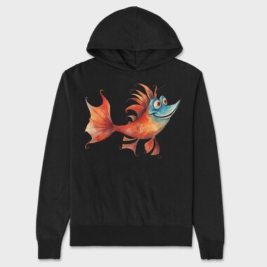 Watercolor Fish Joy, Hanorac Oversize Barbati (Unisex)