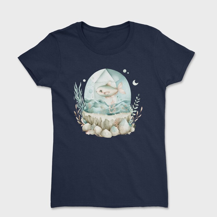 Watercolor Fish Ocean, Tricou Femei