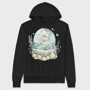 Watercolor Fish Ocean, Hanorac Oversize Barbati (Unisex)