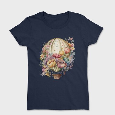 Watercolor Floral Balloon, Tricou Femei