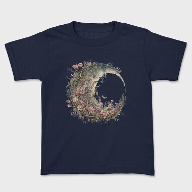 Watercolor Floral Moon, Tricou Copii