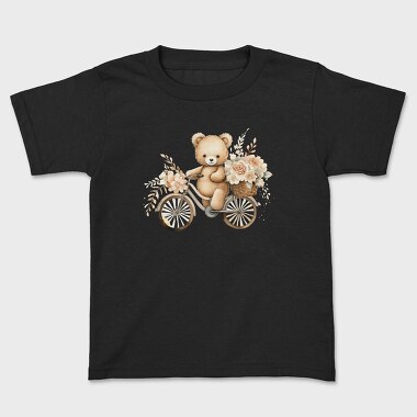 Watercolor Floral Teddy Bear, Tricou Copii