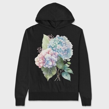 Watercolor Flower Bloom, Hanorac Oversize Barbati (Unisex)