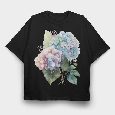 Watercolor Flower Bloom, Tricou Oversize Barbati (Unisex)