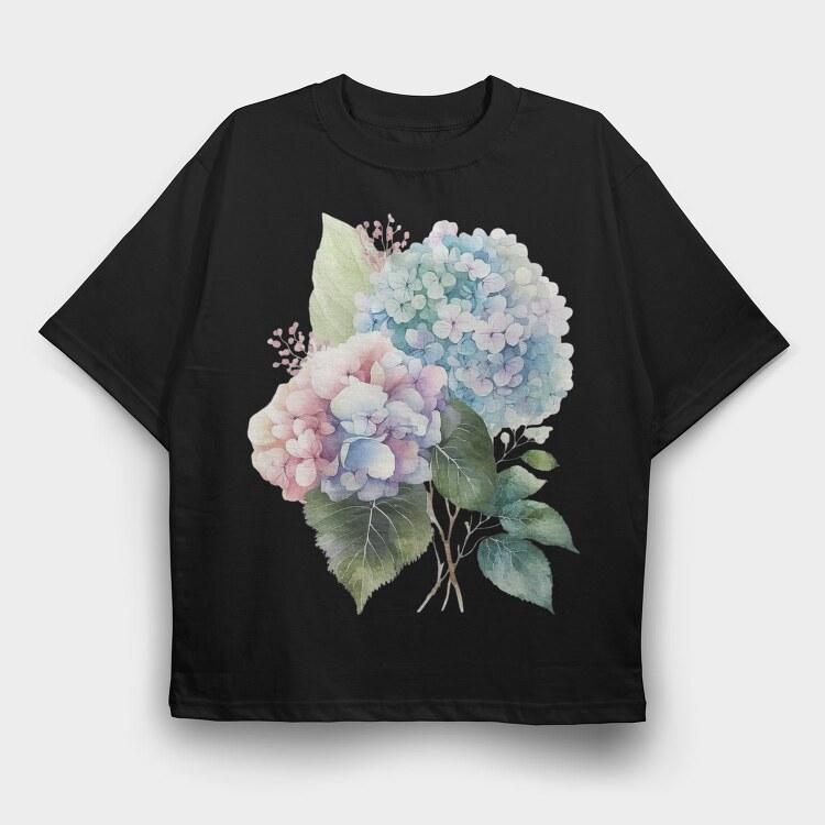 Watercolor Flower Bloom, Tricou Oversize Barbati (Unisex)