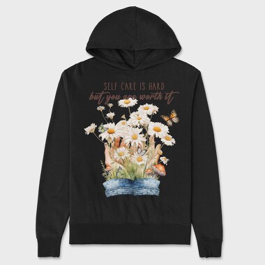Watercolor Flower Butterfly, Hanorac Oversize Barbati (Unisex)