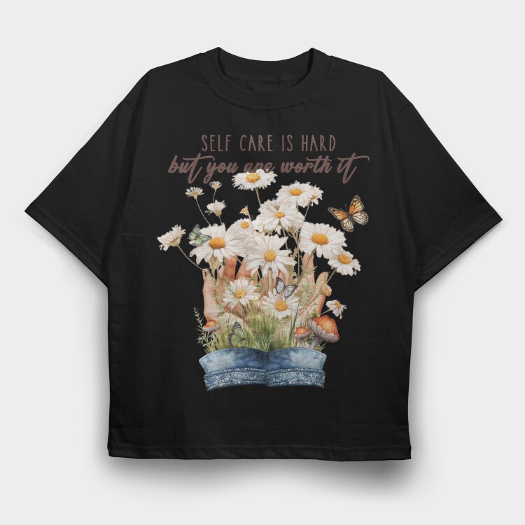 Watercolor Flower Butterfly, Tricou Oversize Barbati (Unisex)