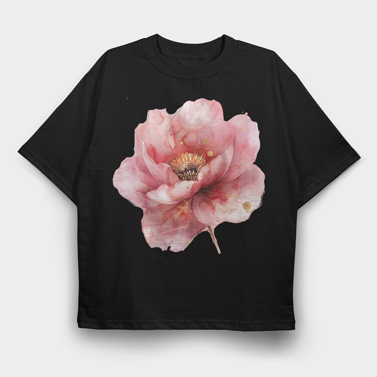 Watercolor Flower Glow, Tricou Oversize Barbati (Unisex)