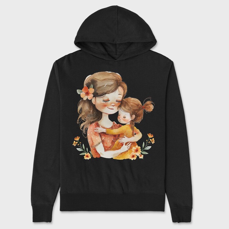 Watercolor Flower Mommy, Hanorac Oversize Barbati (Unisex)