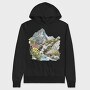 Watercolor Flower Mountain, Hanorac Oversize Barbati (Unisex)