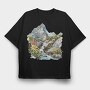 Watercolor Flower Mountain, Tricou Oversize Barbati (Unisex)