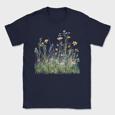 Watercolor Flowers Meadow, Tricou Barbati (Unisex)