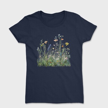 Watercolor Flowers Meadow, Tricou Femei