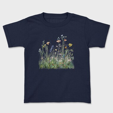 Watercolor Flowers Meadow, Tricou Copii
