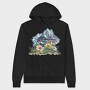 Watercolor Flowers Mountain, Hanorac Oversize Barbati (Unisex)