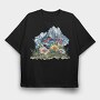 Watercolor Flowers Mountain, Tricou Oversize Barbati (Unisex)