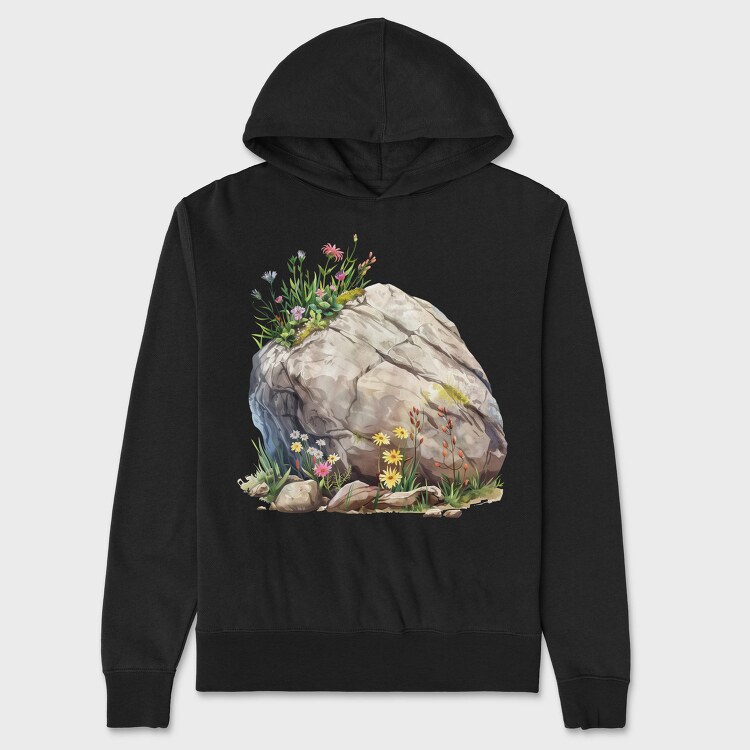 Watercolor Flowers Rock, Hanorac Oversize Barbati (Unisex)