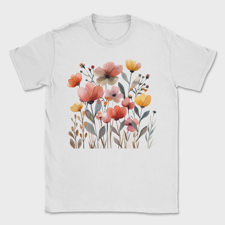 Watercolor Flowers Scandi, Tricou Barbati (Unisex)