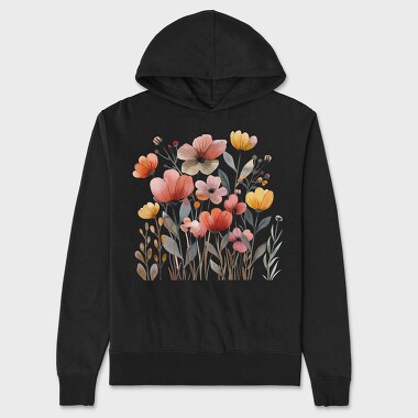 Watercolor Flowers Scandi, Hanorac Oversize Barbati (Unisex)