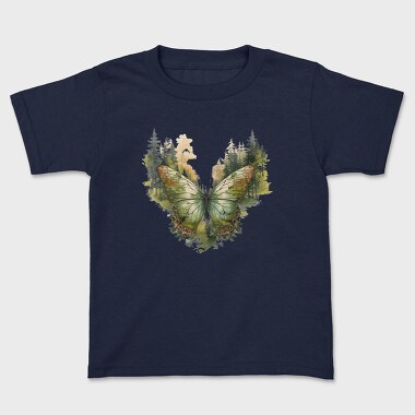 Watercolor Forest Butterfly, Tricou Copii