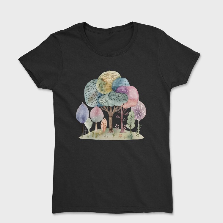 Watercolor Forest Clipart 2, Tricou Femei
