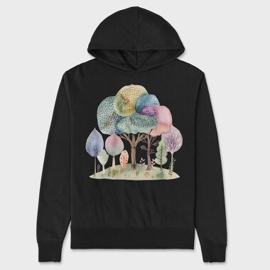 Watercolor Forest Clipart 2, Hanorac Oversize Barbati (Unisex)