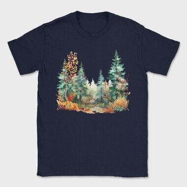 Watercolor Forest Clipart, Tricou Barbati (Unisex)