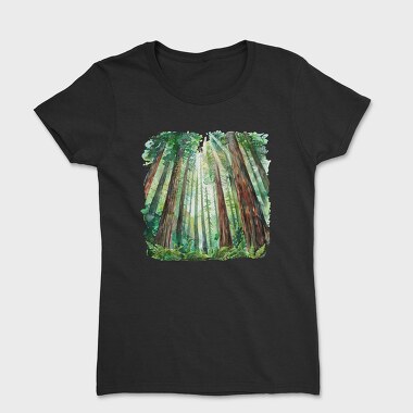 Watercolor Forest Clipp, Tricou Femei