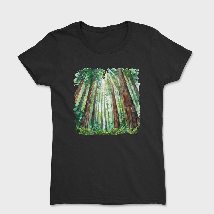 Watercolor Forest Clipp, Tricou Femei