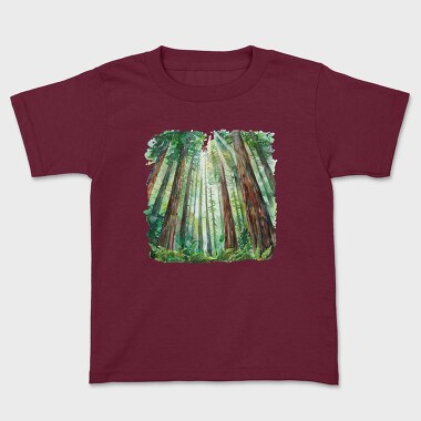 Watercolor Forest Clipp, Tricou Copii