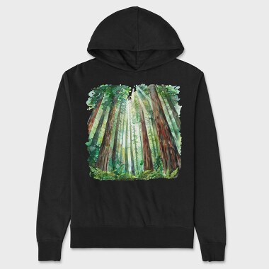 Watercolor Forest Clipp, Hanorac Oversize Barbati (Unisex)