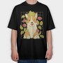 Cute Corgi Dog And Frog, Tricou Oversize Barbati (Unisex)