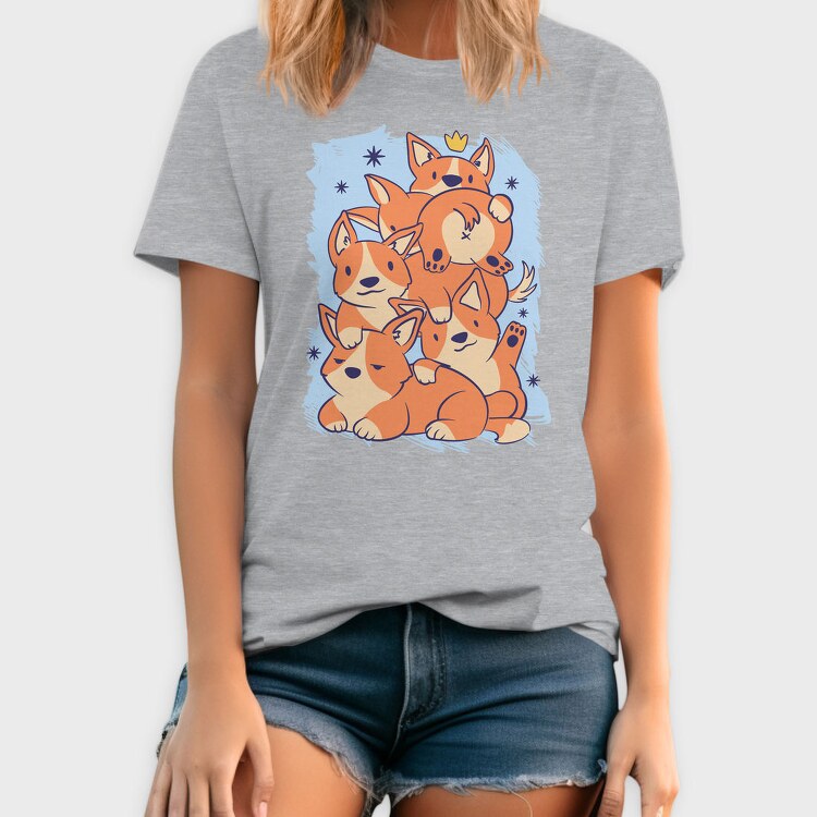 Cute Corgi Dogs Stack Stacked, Tricou Barbati (Unisex)