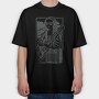 Mona Lisa Electric Guitar Rock, Tricou Oversize Barbati (Unisex)