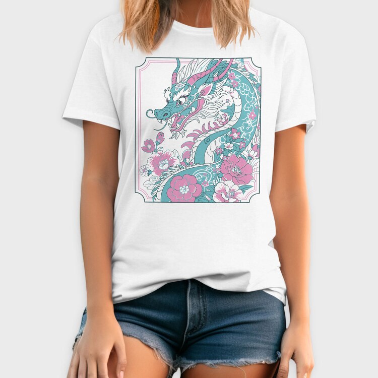 Floral Dragon Peranaken, Tricou Barbati (Unisex)