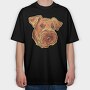 Airedale Terrier Dog, Tricou Oversize Barbati (Unisex)