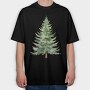 Watercolor Fir Tree, Tricou Oversize Barbati (Unisex)