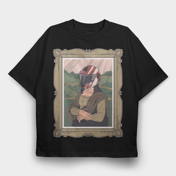 Mona Lisa Helmet, Tricou Oversize Barbati (Unisex)