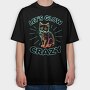 Lets Glow Crazy Cat, Tricou Oversize Barbati (Unisex)