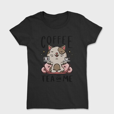 Cute Coffee Tea Cat Bar, Tricou Femei